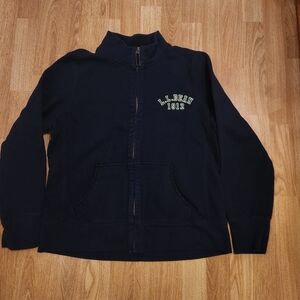 L.L.Bean Cotton Full Zip Sweatshirt Jacket Navy Blue Large